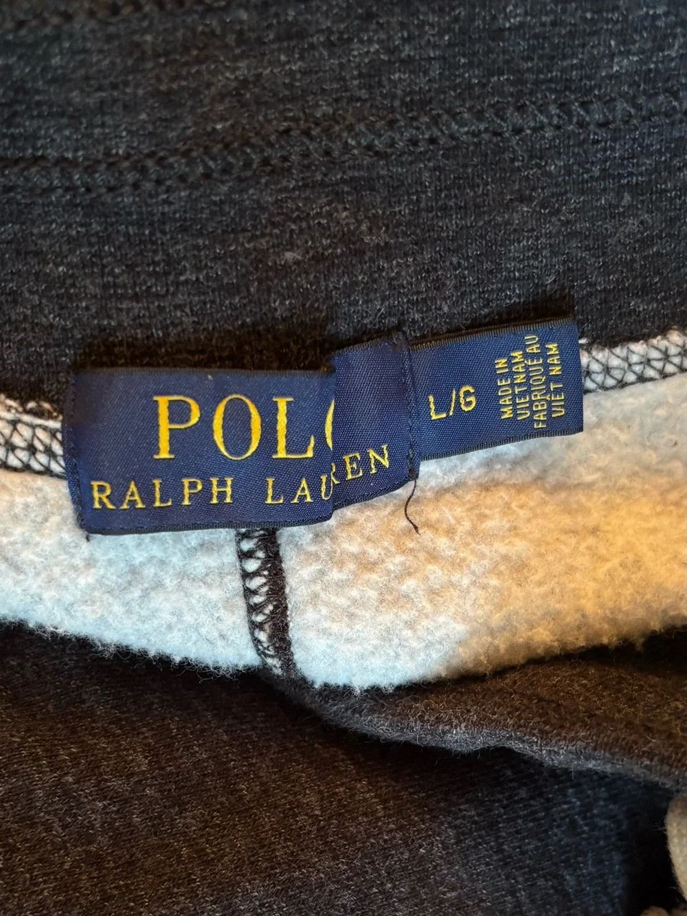 Polo Ralph Lauren Men’s Large Gray Fleece Sweatpants Red Pony Drawstring